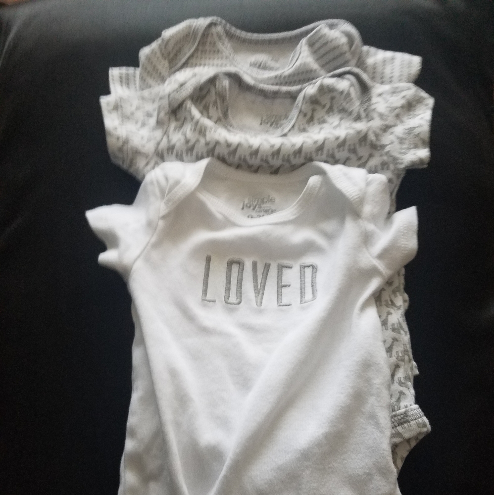 Carter's Simple Joys 4 onesies 0-3months